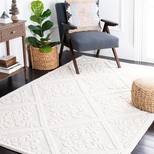 Vista 16 de SAFAVIEH Vermont Collection - Alfombra decorativa de 2 pies 3 pulgadas x 4 pies, color marfil, lana hecha a mano, ideal para zonas de alto tráfico