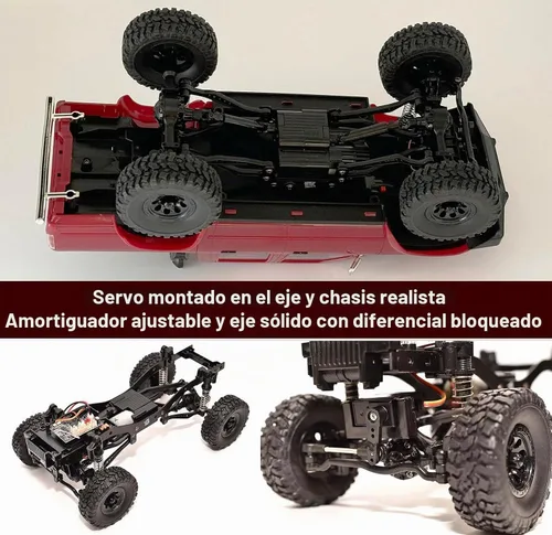 Vista 4 de HLSFWDRIVE RC Rock Crawler 4x4 WPL C64-1 Camión de control remoto Off Road