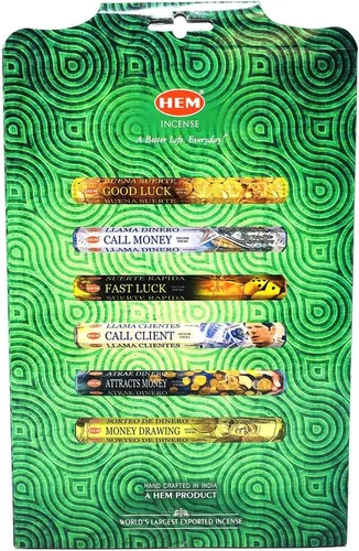 Vista 2 de Vrinda® Paquete de regalo de la serie Incense Money – Elegante soporte para incienso – 6 fragancias de la serie Money – Ideal para inauguraciones