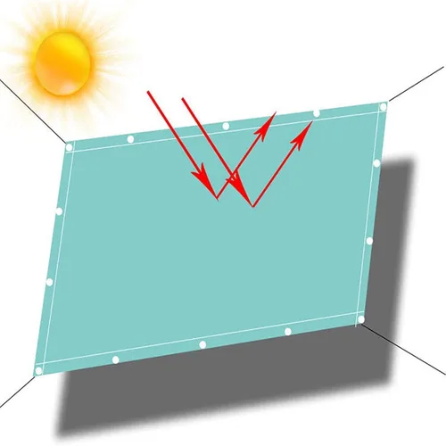 Vista 4 de Tela de protección solar para exteriores, 99 % de toldo reflectante de aluminio con ojales para invernadero, patio, césped, color de la tela: plata