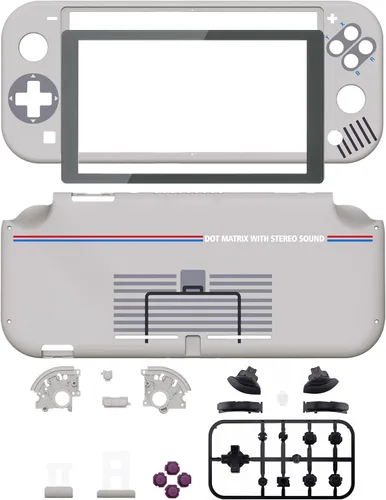 Vista 2 de eXtremeRate Carcasa de repuesto para Nintendo Switch Lite de 1989 GB, estilo DMG-01, carcasa para controlador de mano NSL con protector de pantalla