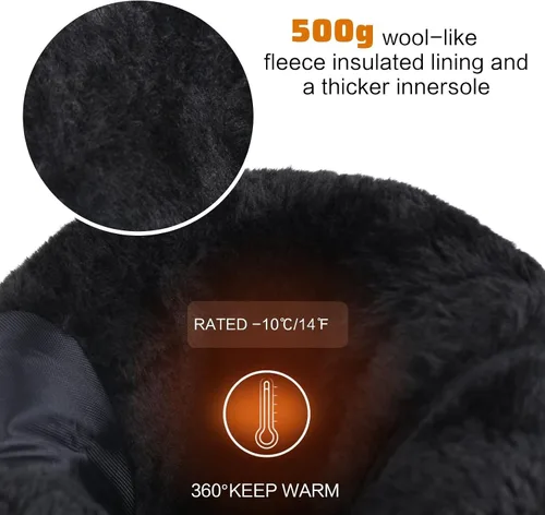Vista 3 de Botas de nieve para mujer, doble invierno, impermeables, forradas con piel, cálidas, antideslizantes