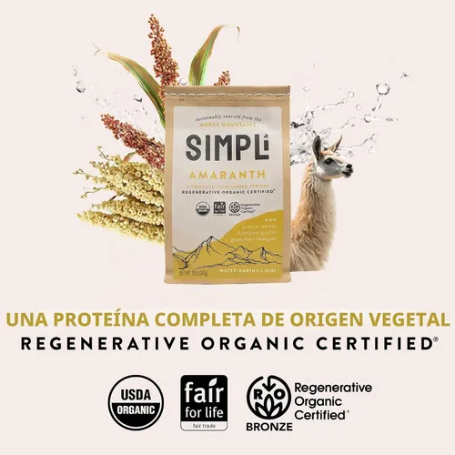 Vista 3 de SIMPLi Amaranto orgánico regenerativo, 12 onzas