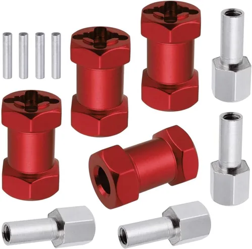Vista 15 de Hobbypark - Paquete de 4 cubos de transmisión hexagonal de rueda de 0.472 in, acoplador combinador de aluminio, extensión de desplazamiento de 0.591