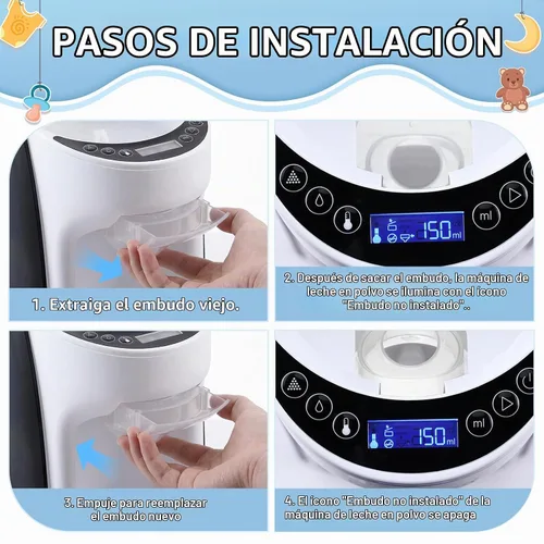 Vista 5 de Remerry 1 embudo de repuesto compatible con Baby Brezza Formula Pro Advanced piezas de repuesto embudo y cubierta compatible con dispensador