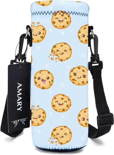 Vista 24 de AMARY Bolsa de neopreno para botella de agua de 33.8 fl oz con correa ajustable para el hombro, cubierta aislada para botellas de acero Aves