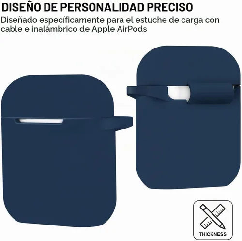 Vista 5 de Funda compatible con AirPods, cubierta protectora de silicona completa a prueba de polvo diseñada para Apple AirPods de 1.ª y 2.ª