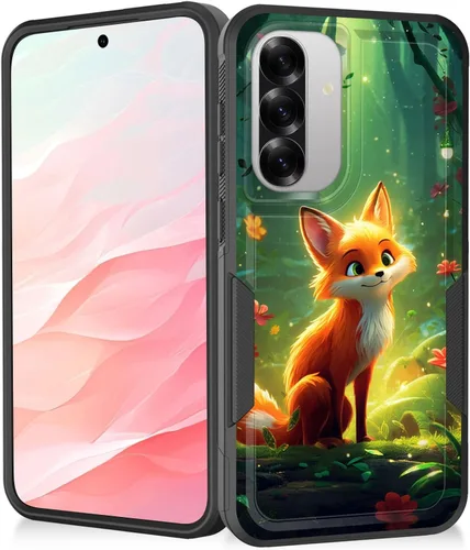 Vista 73 de Funda para Galaxy A14 5G, resistente de doble capa híbrida de policarbonato duro, goma suave, a prueba de golpes, funda protectora resistente