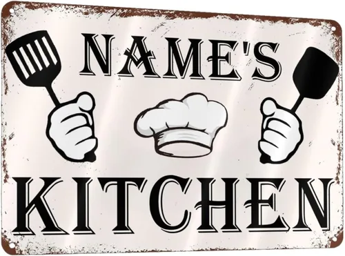 Vista 29 de Letreros de cocina personalizados con nombre personalizado, letrero de cocina condimentado con amor, letrero de cocina para decoración del hogar