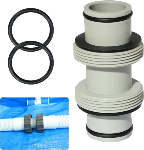 Vista 6 de Conectores y accesorios de manguera de piscina con doble anillo impermeable, divisor en T de manguera de piscina de 1.5 a 1.25 pulgadas