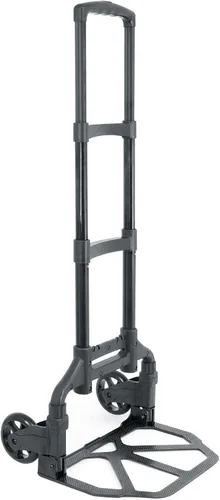 Vista 2 de Rockville GigMate - Carrito de mano de aluminio para DJ/músico de 154 libras, se pliega en plano, ruedas de goma grandes, cuerda elástica incluida