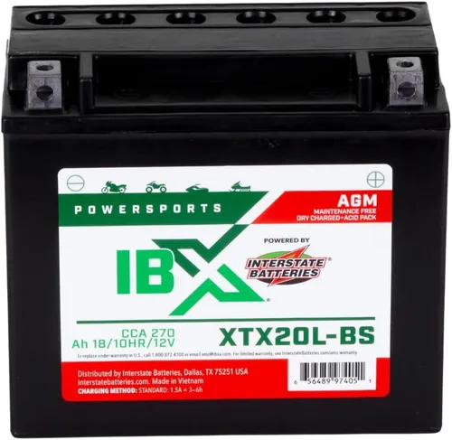 Vista 7 de Baterías interestatales IBX YTZ5S-BS Powersports batería 12V 3.5Ah 50CCA AGM (XTZ5S-BS)