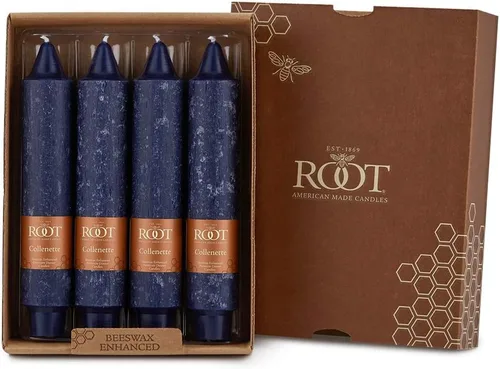 Vista 33 de Root Candles Juego de velas sin perfume de mezcla de cera de abeja de alta calidad, 5 pulgadas, azul Williamsburg, 8 unidades Williamsburg Azul