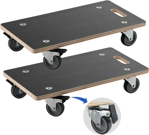 Vista 11 de Furniture Mover Dolly - Rodante de madera portátil para mover muebles, sofá, gabinete, refrigerador, ruedas universales de goma TPR suave giratorias