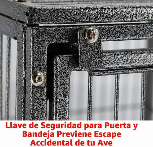 Vista 6 de Jaula portadora portátil de loro para pájaros veterinarios de viaje Negro