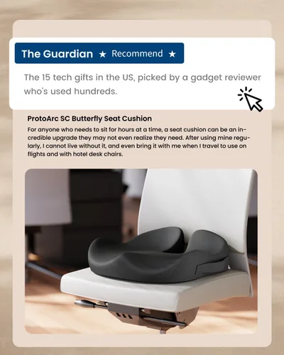 Vista 2 de ProtoArc Cojín de Asiento, Cojín de Silla de Oficina para Ciática, Cojín de Cóccix, Cojín Ergonómico de Espuma Viscoelástica para Automóvil, Hogar