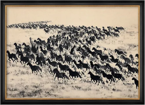 Vista 187 de MUDECOR Lienzo enmarcado prémium para pared, pinos nevados en bosque de invierno, ilustraciones modernas, arte contemporáneo, escénico, divertido