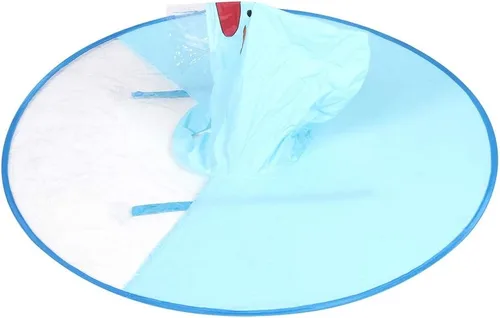 Vista 4 de Fydun S Foldable Raincoat Portable Reusable Hooded Waterproof Umbrella Hat Raincoat Light Blue Wide Range of Uses (Light Blue)