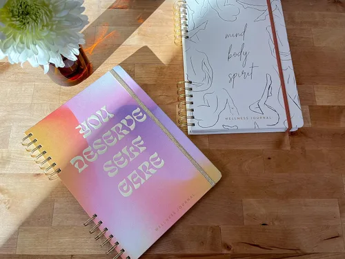 Vista 7 de DesignWorks Ink You Deserve Spiral Mindfulness Notebook Guided Gratitude and Wellness Journal Undated Daily Planner With Self Care Activity Prompts