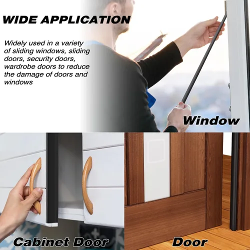 Vista 8 de 2 piezas de burletes para puertas en forma de cuña de 196", aislamiento para ventanas y puertas para invierno, cinta aislante autoadhesiva