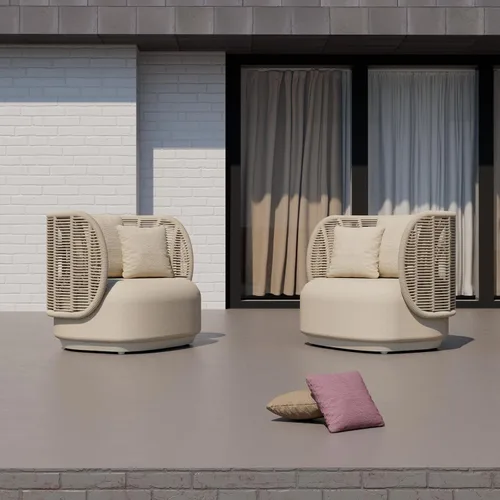 Vista 2 de Juego de 2 sofás para exteriores, muebles de patio al aire libre, sofá