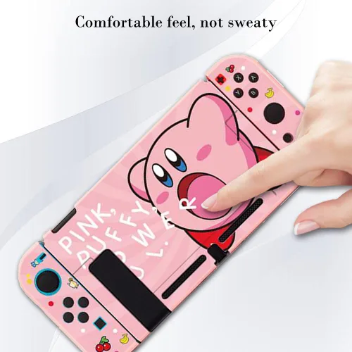 Vista 4 de PERFECTSIGHT Funda protectora compatible con Nintendo Switch Cute Kirbi Funda delgada antiarañazos a prueba de golpes para NS Switch y Joy-Con