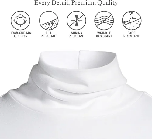 Vista 33 de Lands' End Supima - Suéter de cuello alto y mangas largas para mujer