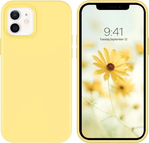 Vista 11 de DOMAVER for iPhone 12/12 Pro Case Smooth Liquid Silicone Soft Gel Rubber Microfiber Lining Cushion Protective Cover Compatible with iPhone 12/12