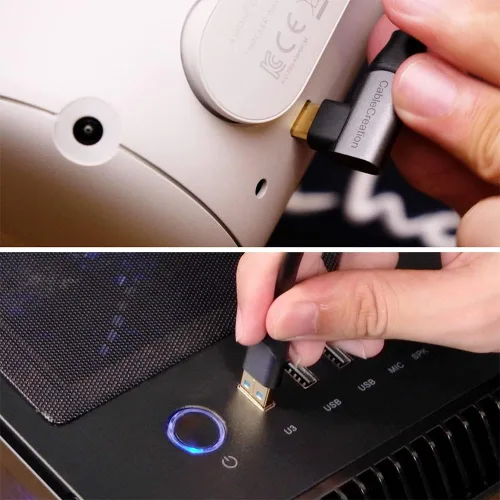 Vista 4 de CableCreation Compatible con Quest 2/Quest Pro Link Cable de 10 pies, cable USB C de 5 Gbps de transferencia de datos de alta velocidad, carga