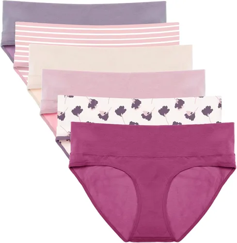 Vista 6 de Intimate Portal - Ropa interior de maternidad de algodón para debajo del vientre, panties plegables para embarazo y postparto 6-pk Negro