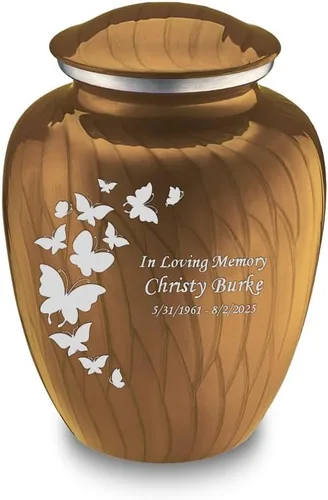 Vista 22 de Geturns Embrace Pequeñas Urnas Personalizadas de Mariposa para Cremación de Cenizas Humanas Urnas Funerarias Negras para Hombres y Mujeres 20 kg