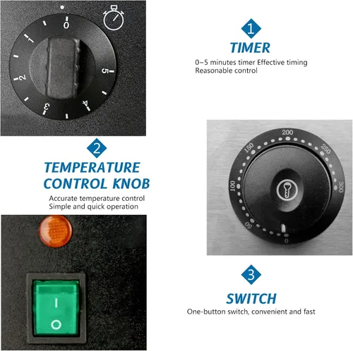 Vista 5 de Mini panqueques para mini panqueques holandeses de doble placa de 110 V, panqueque eléctrico comercial para restaurante y uso doméstico