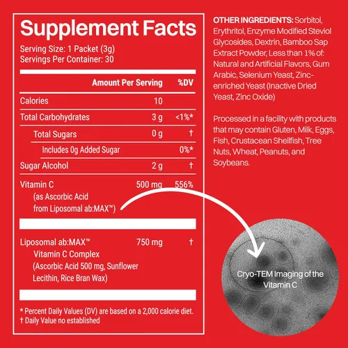 Vista 3 de Haroutine Paquetes de colágeno marino liposomal y vitamina C en polvo