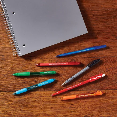 Vista 2 de Paper Mate FlexGrip Ultra Retractable Ballpoint Pens Medium Point Black Box of 12