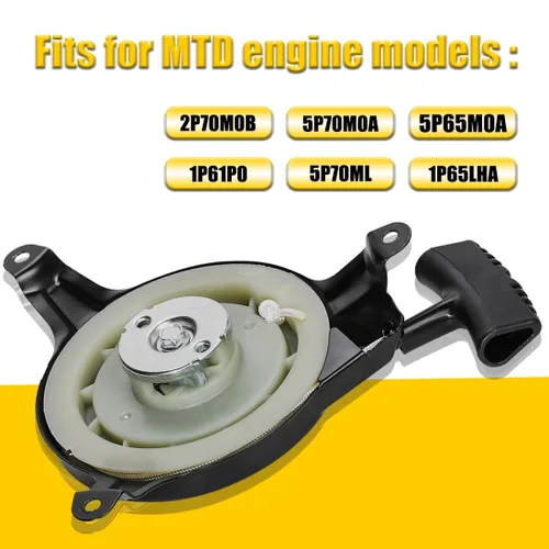 Vista 3 de 951-10299A Arrancador de retroceso Arrancador Reemplazo para MTD Troy Bilt 751-10299 1P61P0 Cub Cadet Recoil