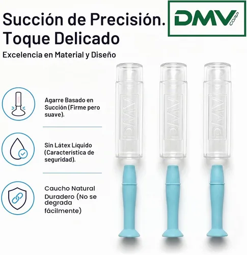 Vista 5 de DMV Ultra - Herramienta para quitar lentes de contacto, aplicador fabricado en Estados Unidos, paquete de 3 unidades, color azul