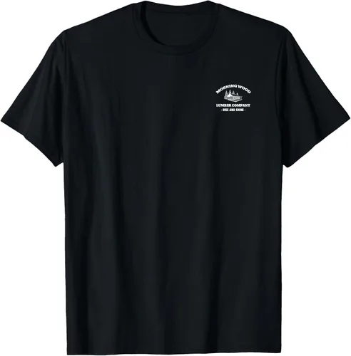 Vista 2 de Morning Wood Lumber Company - Camiseta con estampado de espalda delantera, Negro, S