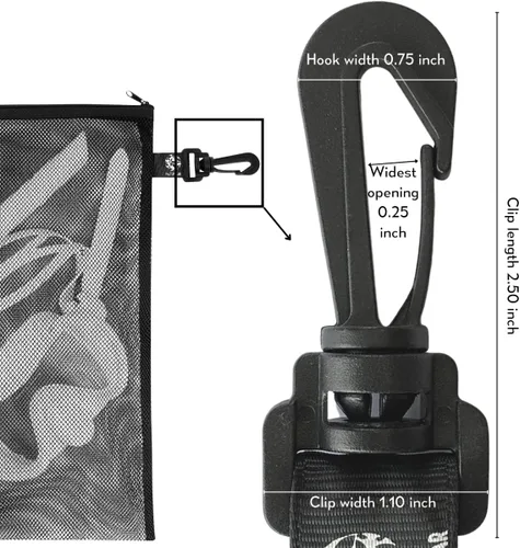 Vista 6 de Bolsa de malla con cremallera y clip - Juego de 4 (negro, 8 x 11 pulgadas)