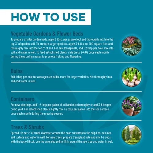 Vista 5 de Fertilizante de harina de huesos de pescado-6-14-0 Fuente de alimento vegetal natural de nitrógeno y fósforo para jardinería orgánica (3 libras)