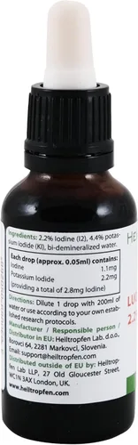 Vista 3 de 2.2% Solución de Yodo de Lugol 1 Fl Oz - 30 ml Ingredientes de Grado Farmacéutico Tercera Parte Testada Solución de Lugol Hecha con Yodo