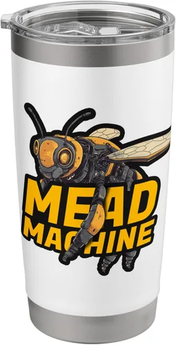 Vista 8 de Mead Machine Mead Making Homebrew Honey Bee - Vaso aislado de acero inoxidable