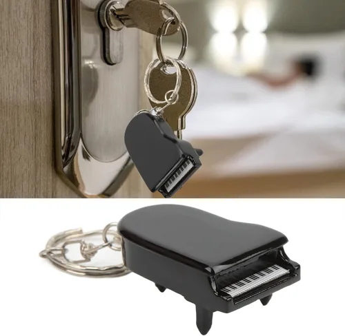 Vista 9 de TOPINCN Aspecto lindo pequeño exquisito mini piano notas musicales coche llavero bolsa colgantes, llavero de piano chaveiro piano, Predeterminado