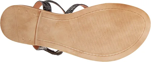 Vista 4 de Bella Vita - Sandalias de tacón de bloque para mujer Piel italiana de cocodrilo negra