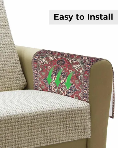 Vista 4 de Organizador de reposabrazos para sofá, organizador de mesita de noche, soporte de control remoto para sofá, bohemio, antideslizante, diseño étnico