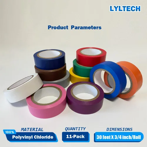 Vista 2 de LYLTECH Cinta eléctrica mate arcoíris paquete de 11 colores, impermeable, fuerte adhesivo, duradero, fácil de envolver, 3/4 pulgadas por 30 pies