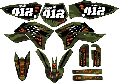 Vista 2 de Kit de base gráfica SX 65 Apache Green Senge 2009-2015 compatible con KTM