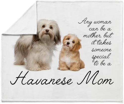 Vista 4 de CafePress Havanese Mom - Manta de felpa de forro polar súper suave, 60 x 50 pulgadas