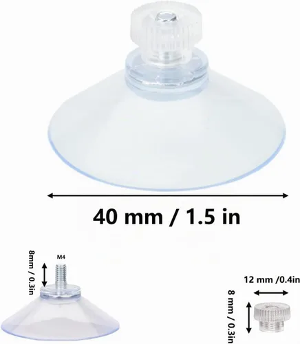 Vista 2 de AccEncyc - 40 mm de ventosas de vidrio con succión, ventosas transparentes de PVC, soporte de succión sin ganchos para pared de baño, puerta