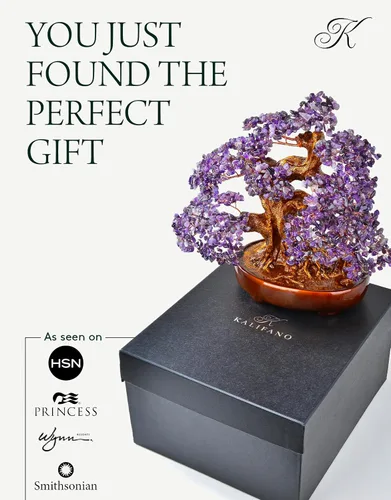 Vista 5 de KALIFANO Amatista natural (1,251 piedras preciosas) Árbol de cristal de chakra con propiedades curativas – Bonsái Feng Shui árbol de dinero