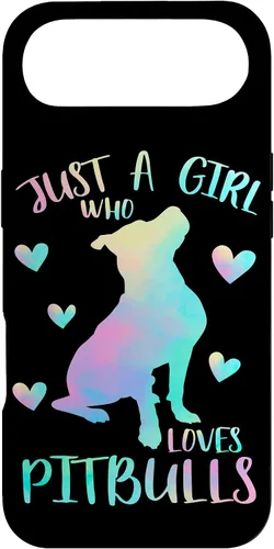 Vista 27 de Just a Girl Who Loves Pitbulls Watercolor Cute Pitbull Mama Case for iPhone 17